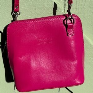Vera Pelle Pink Petite Leather Crossbody Bag